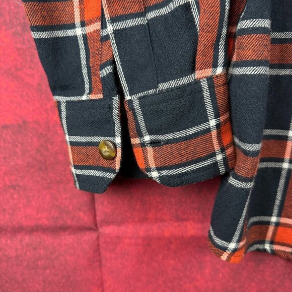 NORTHEAST OUTFITTERS MEN'S PLAID BUTTON DOWN FLANEL SHIRT SIZE XL BLACK ORANGE - Picture 5 of 10